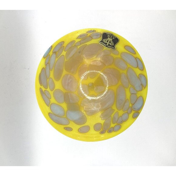 Bo Borgstrom Åseda Ebeling Reuss Blown Glass Mushroom-6.5 in Canary-Sweden-NOS - Picture 3 of 8